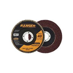 DISCO FLAP ÓXIDO DE ALUMÍNIO RANGER 4.1/2X7/8 -115MM X 22,23 GRÃO 40
