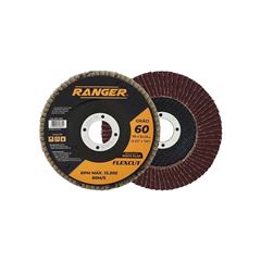 DISCO FLAP ÓXIDO DE ALUMÍNIO RANGER 4.1/2X7/8 -115MM X 22,23 GRÃO 60