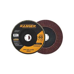 DISCO FLAP ÓXIDO DE ALUMÍNIO RANGER 7 X 7/8 -180MM X 22,23 GRÃO 60