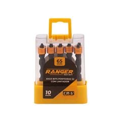 JOGO BITS PONTEIRAS PHILLIPS PH2 MAGNÉTICO C/LIMITADOR 65MM RANGER C/10 PEÇAS