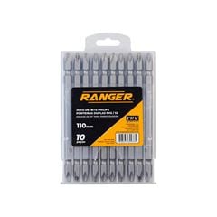 JOGO BITS PONTEIRAS DUPLA PHILLIPS PH2 110MM RANGER C/10 PEÇAS