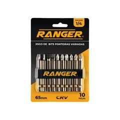 JOGO BITS PONTEIRAS PHILLIPS VARIADAS 65MM RANGER C/10 PEÇAS