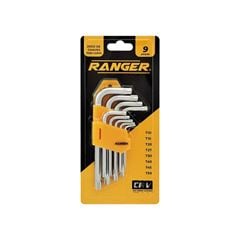 JOGO CHAVE TORX RANGER CURTA 1,5MM A 10MM COM 9 PEÇAS