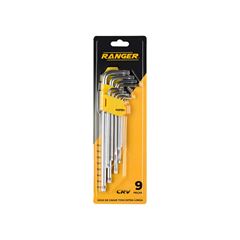 JOGO CHAVE TORX RANGER CURTA 1,5MM A 10MM COM 9 PEÇAS