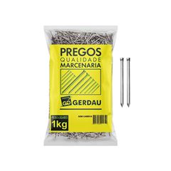 PREGO GERDAU POLIDO SEM CABEÇA 10X9 (3/4X17) PACOTE C/1KG